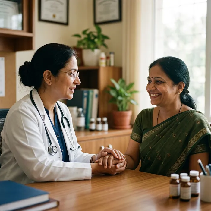 Caring homeopathy consultation